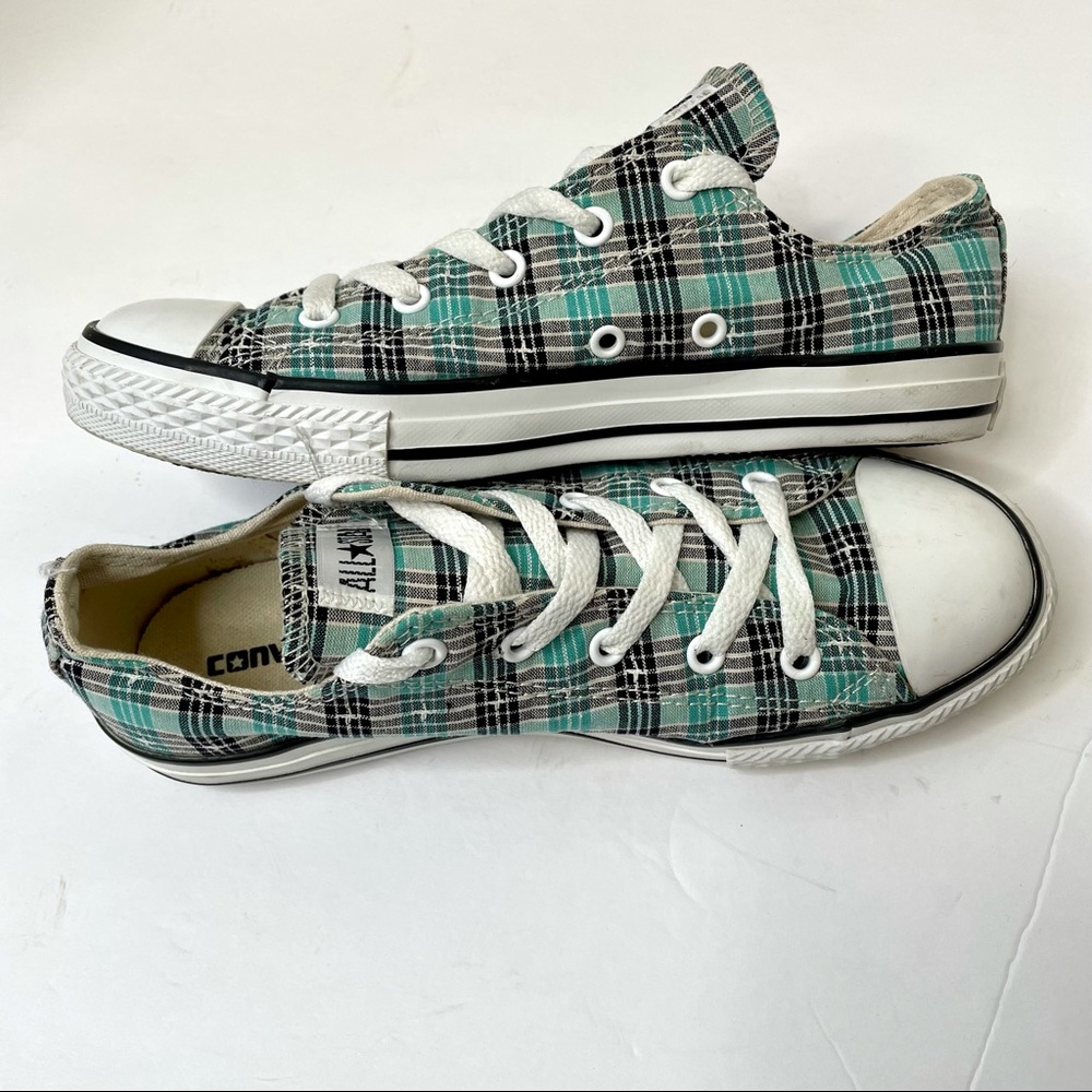 SOLD Converse All Star Plaid Sneakers Low Top Kids Unisex size 4 - Picture 12 of 13